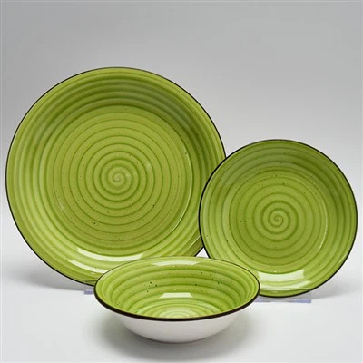 Travnato zeleni ručno oslikani set posuđa