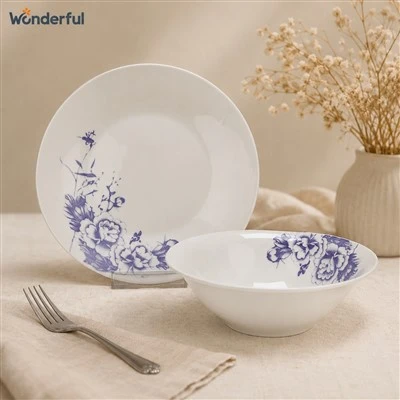 Violet Blue Peony China Tableware Set Violet Blue Peony China Tableware Set